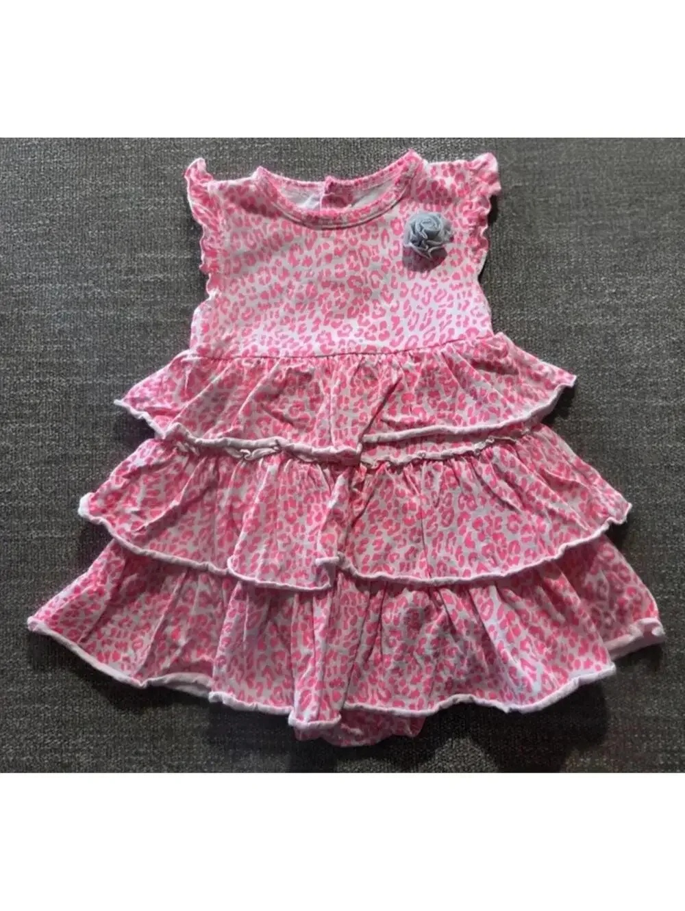 Carter's Toddler Girls Pink Leopard Tiered Ruffle Dress 18M #1090